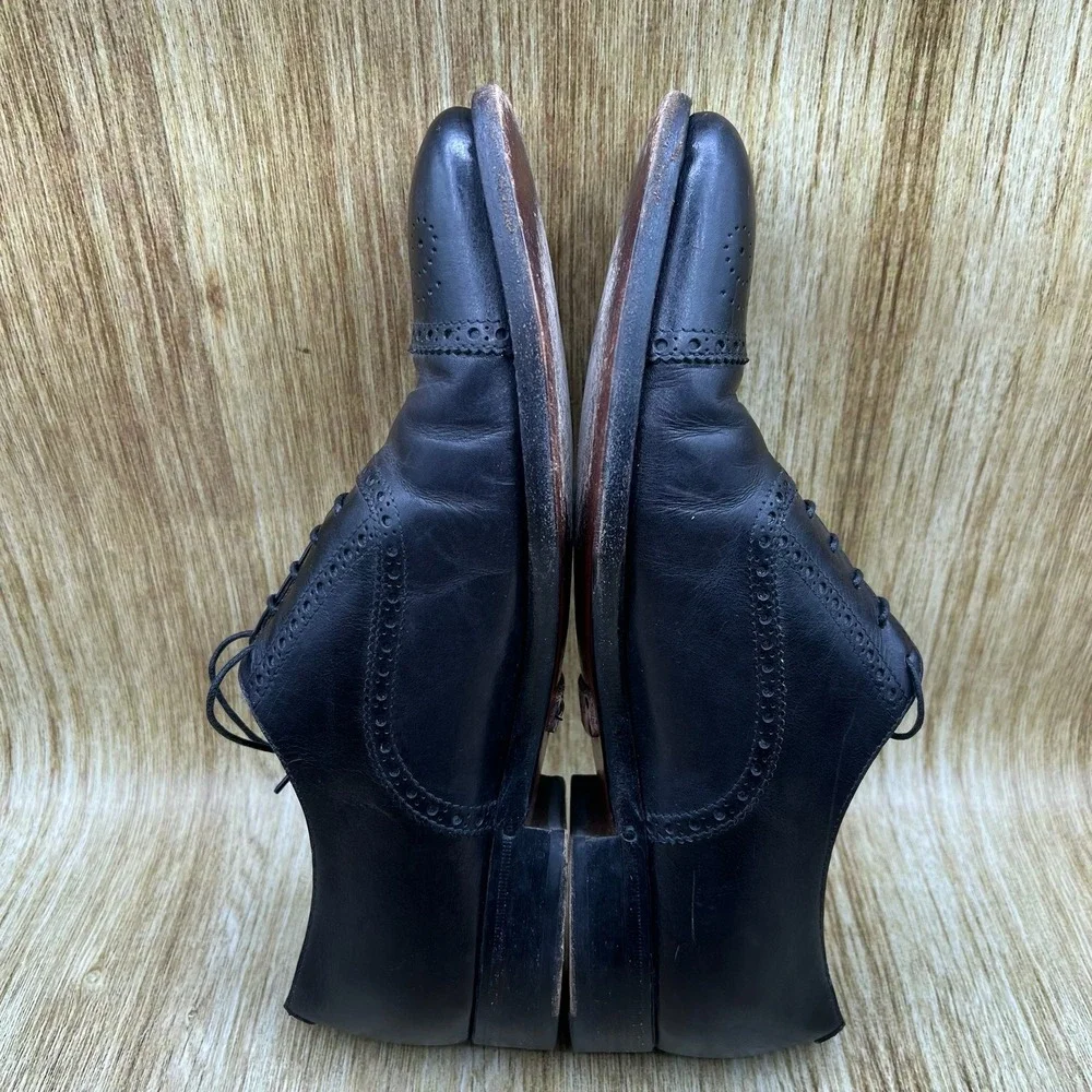 Ralph Lauren Purple Label Oxford Men's Size 8 D Black Leather Made In Italy